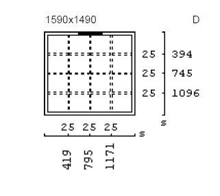 160x150 fast vindu m/ spross 2 stk