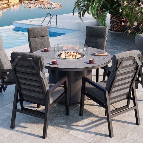 Romeo peisbord med stoler - utemøbler / aluminium / spisegruppe