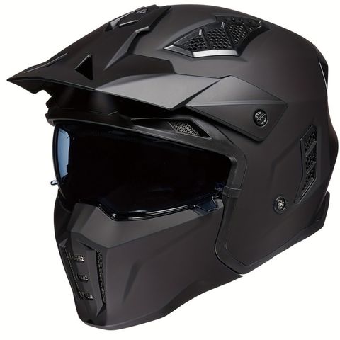 STREETFIGHTER SV BLACK MATT ECE22-06 SOLSKJERM JET MC HJELM - salg