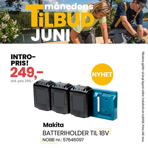 Nyhet! Batteriholder til Makita 18V