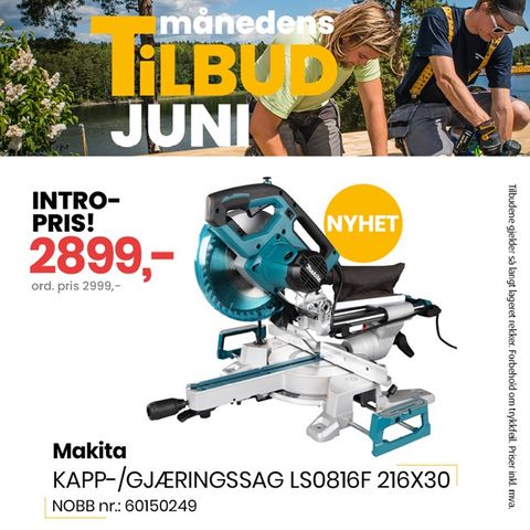 Nyhet! Makita Kapp-/gjæringsag LS0816F