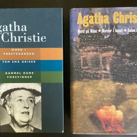 AGATHA CHRISTIE- 2 meget flotte bøker.3 bøker i én bok. 2001. «SOM NY»og NY.