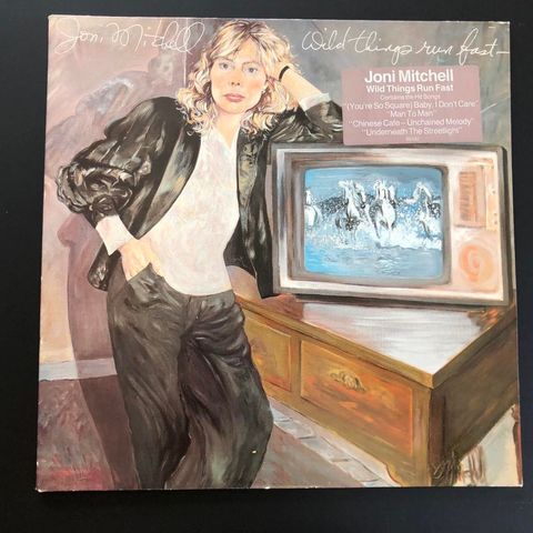 JONI MITCHELL "Wild Things Run Fast" 1982 vinyl LP gatefold m/hype-sticker
