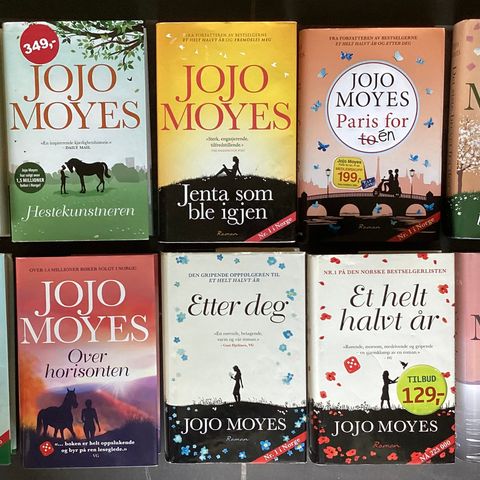 JOJO MOYES-10 flotte bøker«NÅR HVALENE SYNGER»«HESTEKUNSTNEREN»«OVER HORISONTEN+