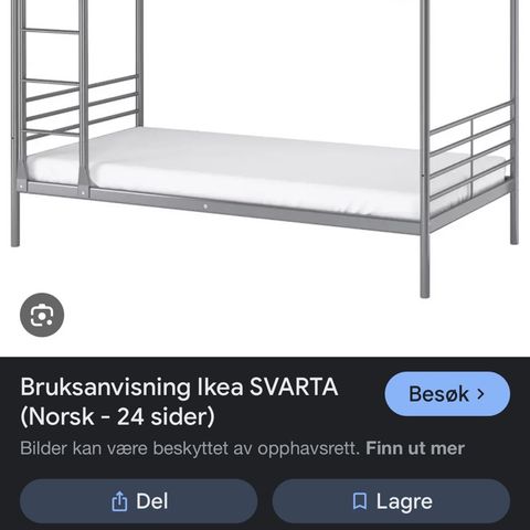 IKEA svarta køyeseng med skuff under