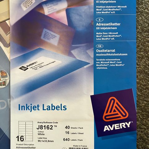 Vintage etiketter / adresseetiketter / navneetiketter - Avery Inkjet Labels