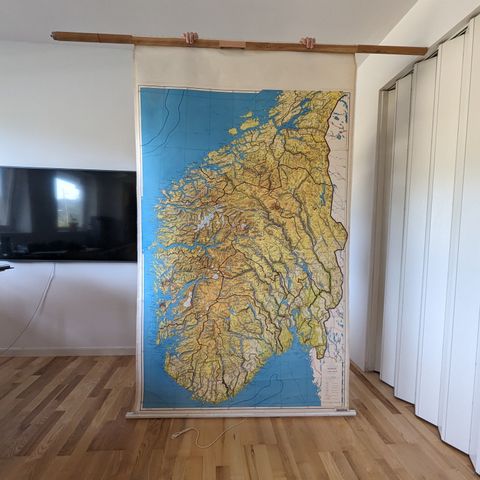 Vintage Klasserom Kart Sør-Norge (prod. år 1958)