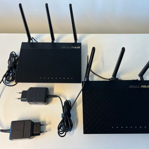 ASUS RT-AC66U Dual Band 3x3 802.11AC Gigabit Router - 2 stk. - Pris pr. stk