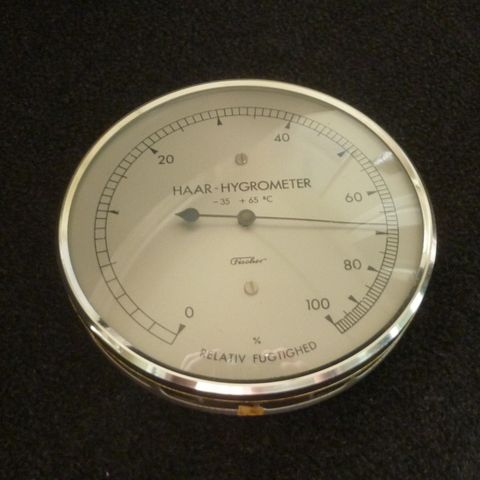 Vintage Fisher hårhygrometer made in GDR/DDR (1949-1990).