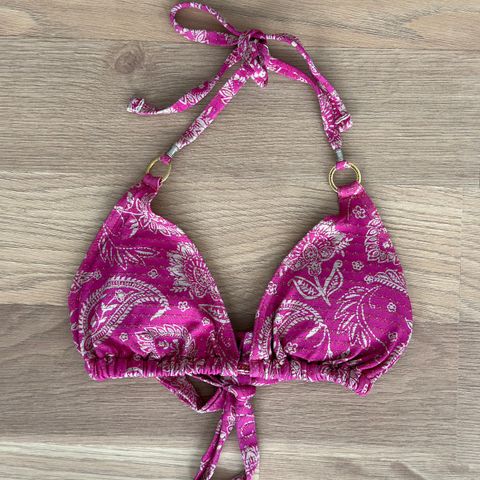 Banana Moon rosa bikinitopp med gulldetaljer str. xs