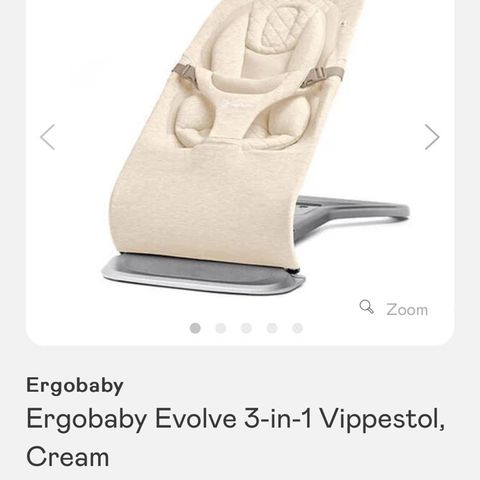 HELT NY Ergobaby Evolve Vippestol, 3-i-1, Cream