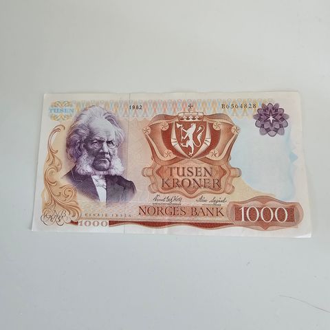 Meget pen 1000 kr 1982 B