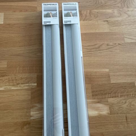 2 stk nye lystette plisségardiner IKEA TRIPPEVALS - 60x195 cm - lys grå
