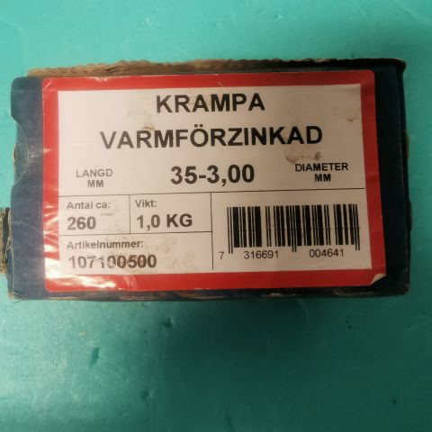 Kramper til gjerde 35x3mm varmforzinket