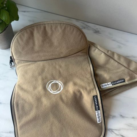 Bugaboo cameleon beige fleece kalasje og trekk til bagdel