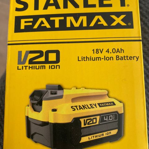 Nytt Stanley Fatmax batteri V20 18V 4.0Ah