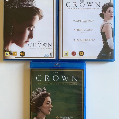 The Crown sesong 1-3 på Blu-ray (norsk tekst)