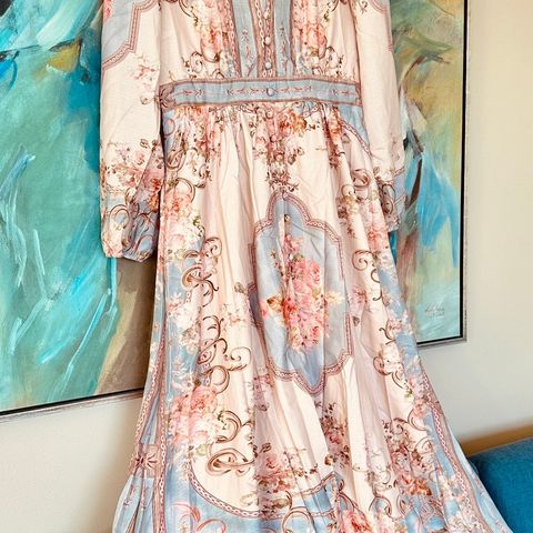 Retro Baroque-inspired flower Print Midaxi-Dress