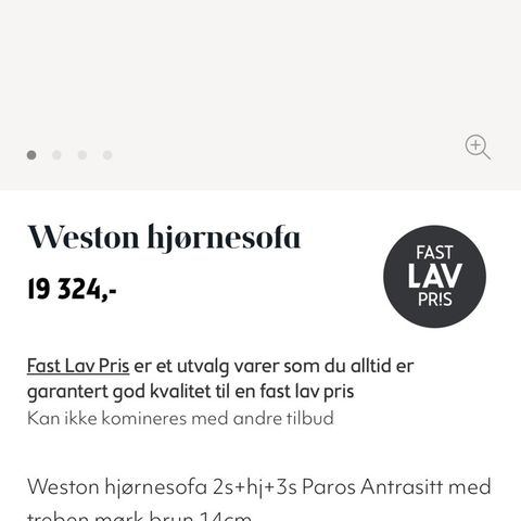 Westof hjørnesofa fra Bohus