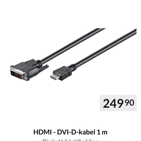 Dvi til HDMI kabel