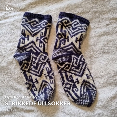 Unisex strikkede ullsokker 43-45