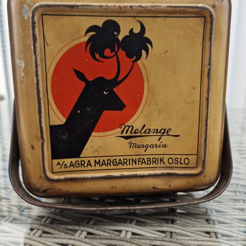 Reklame boks fra AGRA MARGARINFABRIKK OSLO.