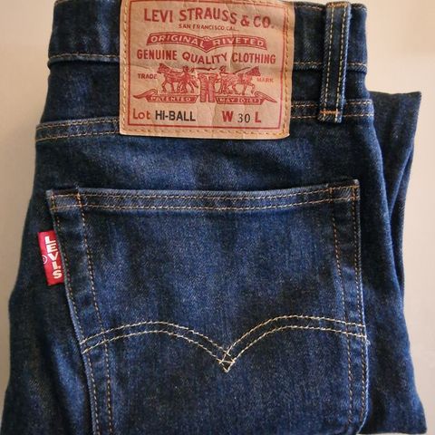 Str 30 W Levi's 502 Hi Ball jeans 3/4 benlengde