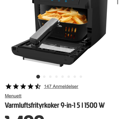 Airfryer Menuett Varmluftsfrityrkoker 9-in-1 5 l 1500 W