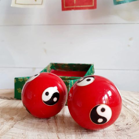 Chinese Baoding Balls | Health Balls Yin Yang red 4cm
