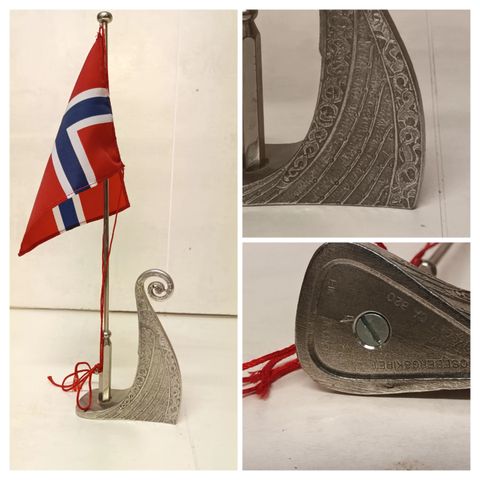 Halvt  vikingskip Norsk flagg.