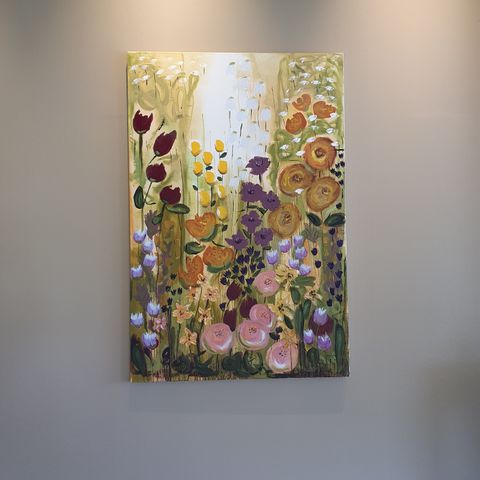 Stort nydelig maleri "Blomstereng " 100×150