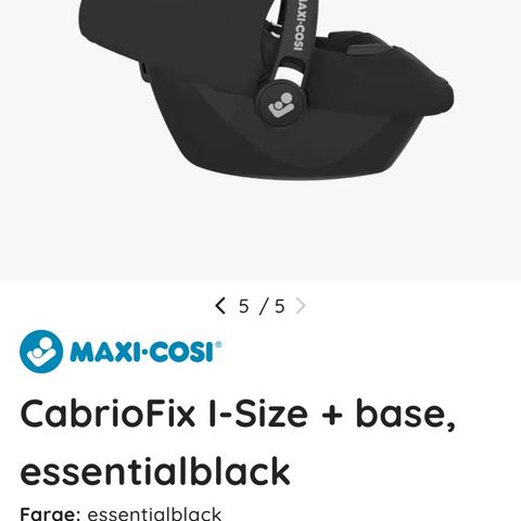 Maxi Cosi CabrioFix I-Size + base (som ny!)