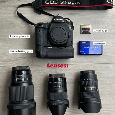 Canon 5D Mark IV + objektiv pakke til SALGS