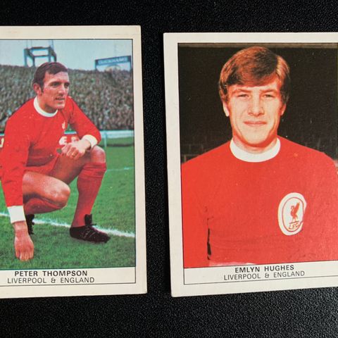 2 stk Liverpool Engelske fotballkort fra 1969 selges samlet!