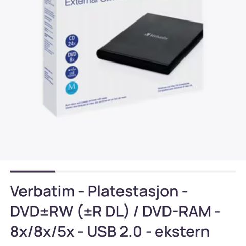 Verbatim - Platestasjon - DVD±RW (±R DL)