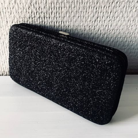 Vintage glitter veske 🖤 clutch - sort med masse glitter 🌟 som ny