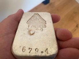 Vintage sølvbarre silver bar Narrondass Manordass 681g