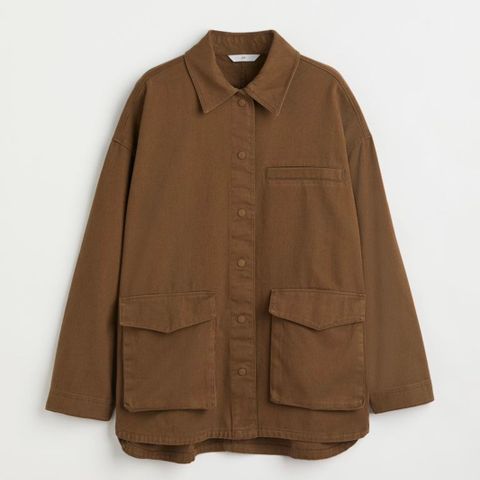Skjortejakke i brun bomull H&M