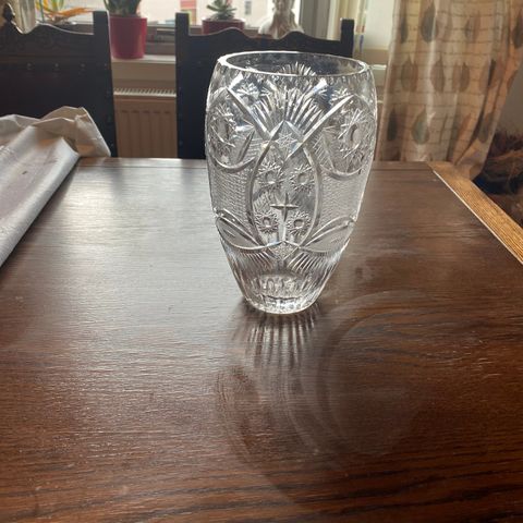 Flott stor krystall vase!
