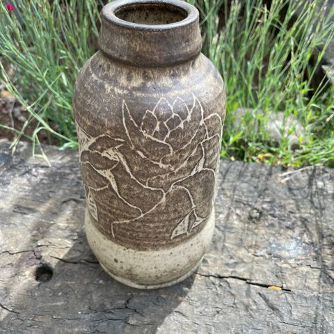 Keramikk vase brun/beige