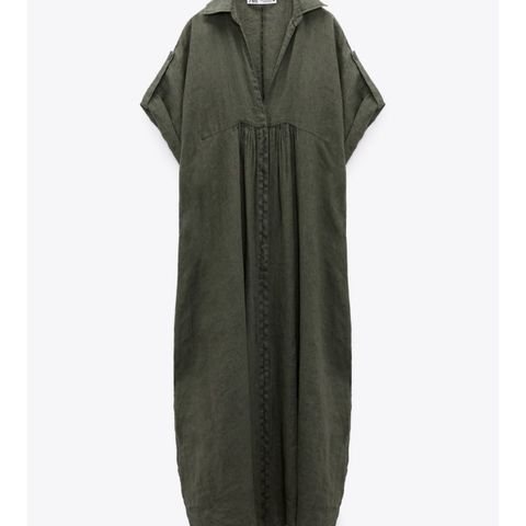 Nydelig, olivengrønn linkjole Zara str XL