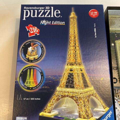 3D puzzle Eiffel tårnet night edition