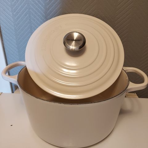 Le Creuset, rund gryte 6,3l creme