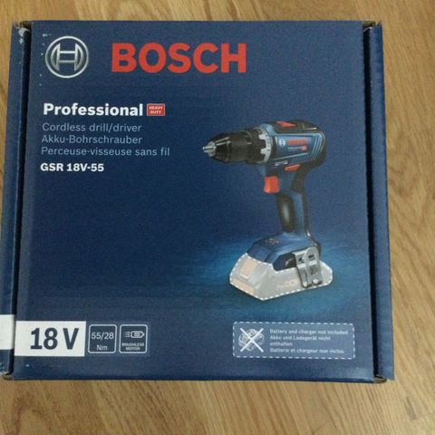 Ny - Bosch Professional skrutrekker GSR 18V-55