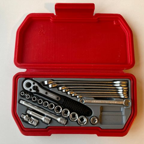 Teng Tools verktøysett (pipenøkkel 4-13 mm m/skralle og fastnøkkel 5.5-13 mm)