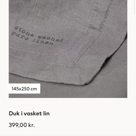 Grå linduk fra H&M - Kun brukt en gang