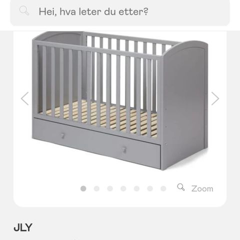 JLY sprinkelseng grå med madrass