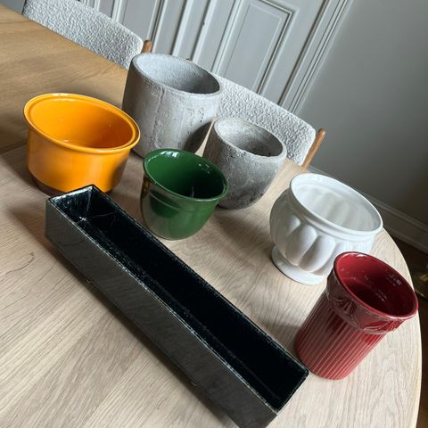 Vintage potteplanter keramikk/porselen
