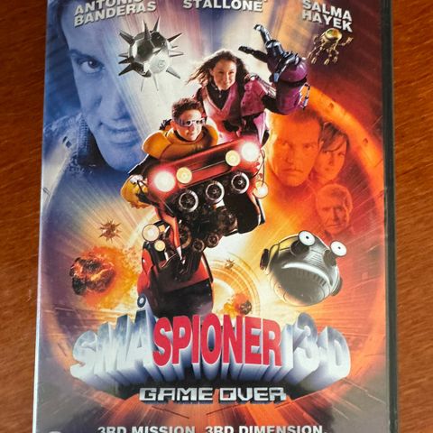 Små spioner 3D Game Over dvd + 4 x 3D briller 🔥som ny!!