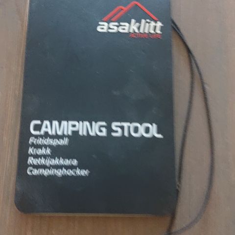 Asaklitt Campingstol/ turkrakk to stk selges samlet 300 kr. Helt nye.